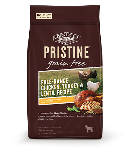 Castor &amp; Pollux PRISTINE Grain Free Free-Range Chicken, Turkey &amp; Lentil Recipe Dry Dog Food 8.2kg