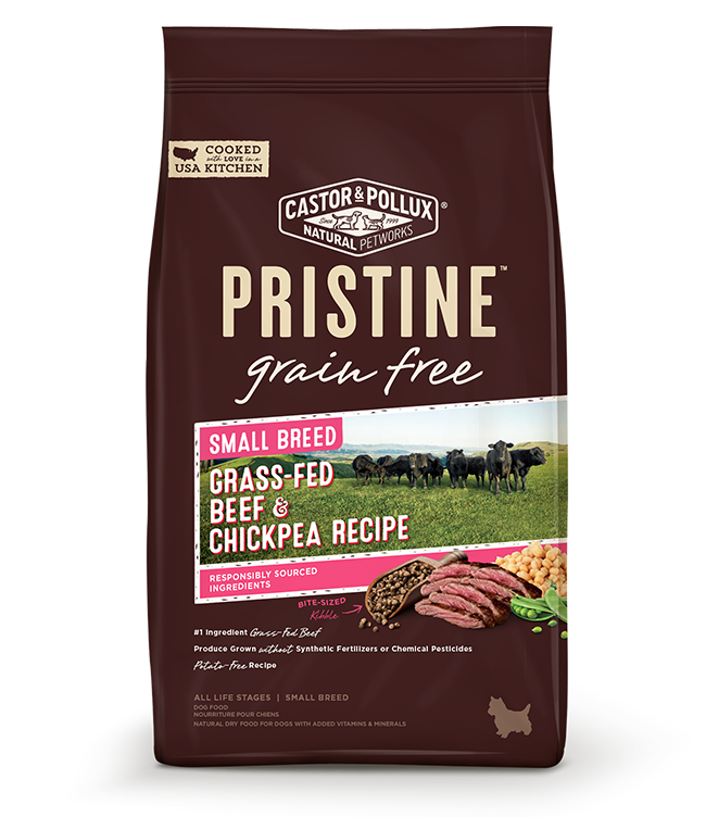 Castor &amp; Pollux PRISTINE Grain Free Small Breed Grass-Fed Beef &amp; Chickpea Recipe Dry Dog Food 4.5kg