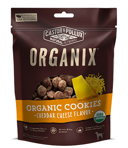 Castor &amp; Pollux Organix Organic Cheddar Cheese Flavor Cookies Dog Treats 340g