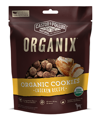 Castor &amp; Pollux Organix Organic Chicken Flavor Cookies Dog Treats 340g