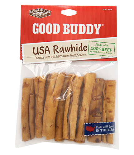 Castor &amp; Pollux Good Buddy USA Rawhide Mini Rolls Dog Treats, 10-pack