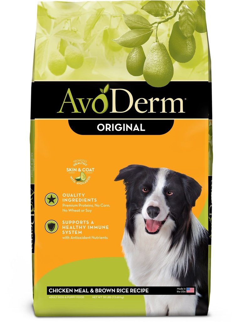 AvoDerm Original Chicken Meal &amp; Brown Rice Recipe Adult Dry Dog Food 13.6kg