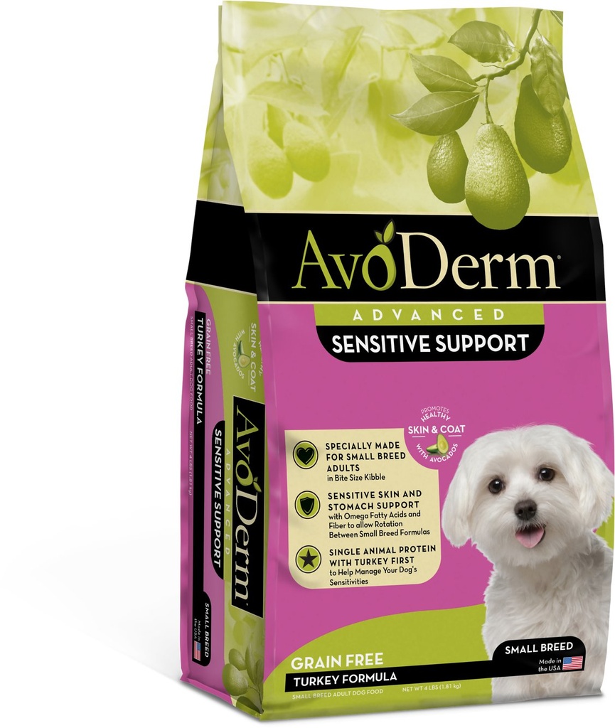 AvoDerm Advanced Sensitive Support Turkey Formula Grain-Free Small Breed Adult Dry Dog Food 1.8kg