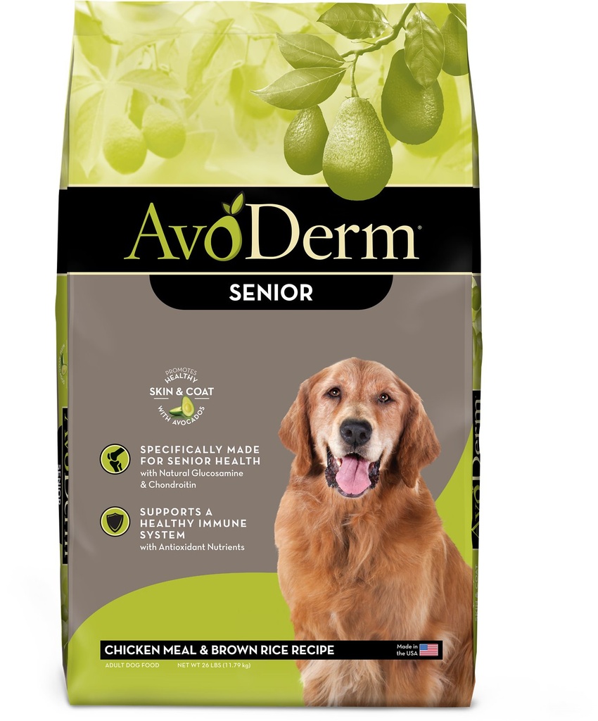 AvoDerm Senior Chicken Meal &amp; Brown Rice Recipe Dry Dog Food 11.8kg