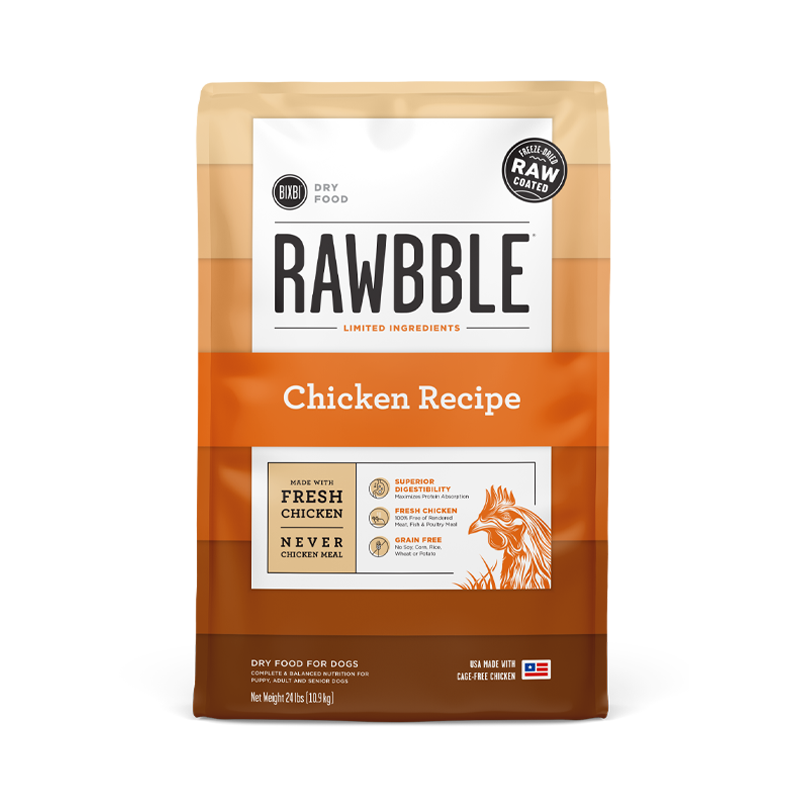 BIXBI RAWBBLE Fresh Chicken Recipe Limited Ingredient Grain-Free Dry Dog Food 10.9kg