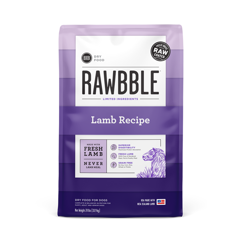 BIXBI RAWBBLE Fresh Lamb Recipe Limited Ingredient Grain-Free Dry Dog Food 10.9kg