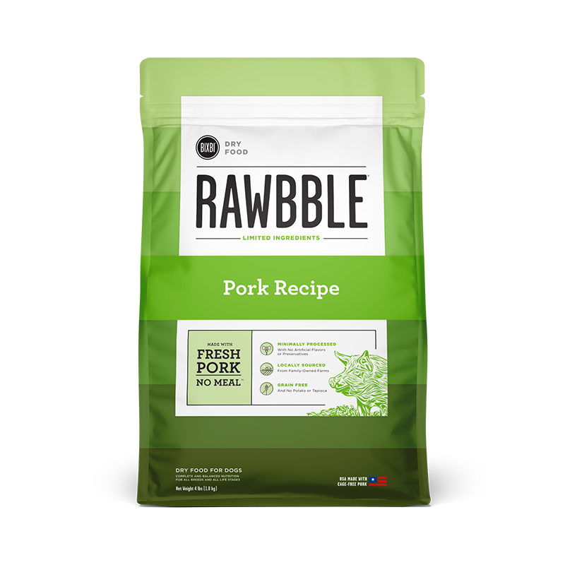 BIXBI RAWBBLE Fresh Pork Recipe Limited Ingredient Grain-Free Dry Dog Food 10.9kg