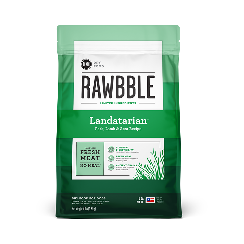 BIXBI RAWBBLE Fresh Landatarian Pork, Lamb &amp; Goat Recipe Limited Ingredient Dry Dog Food 10.9kg