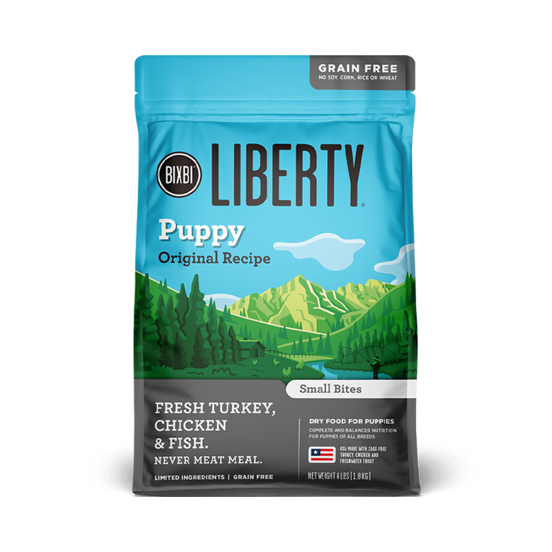 BIXBI Liberty Original Puppy Recipe Fresh Turkey, Chicken &amp; Fish Grain-Free Dry Dog Food 5kg