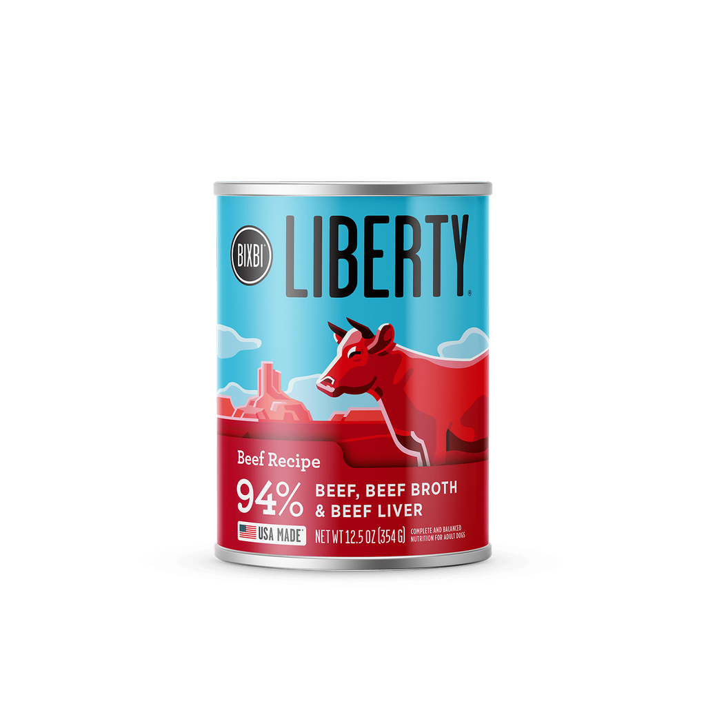 BIXBI LIBERTY BEEF RECIPE CASE OF 12 CANNED WET DOG FOOD 354g