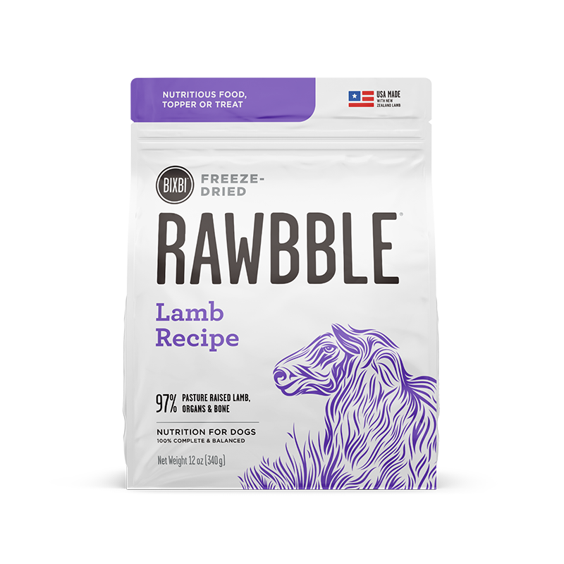 BIXBI Rawbble Lamb Recipe Grain-Free Freeze-Dried Dog Food 737g