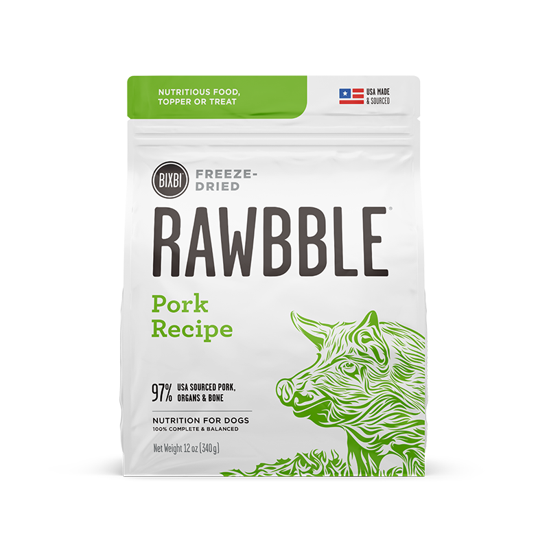 BIXBI Rawbble Pork Recipe Grain-Free Freeze-Dried Dog Food 737g