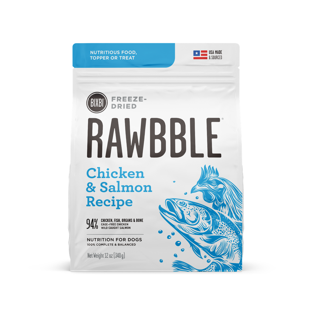 BIXBI Rawbble Chicken &amp; Salmon Recipe Grain-Free Freeze-Dried Dog Food 737g