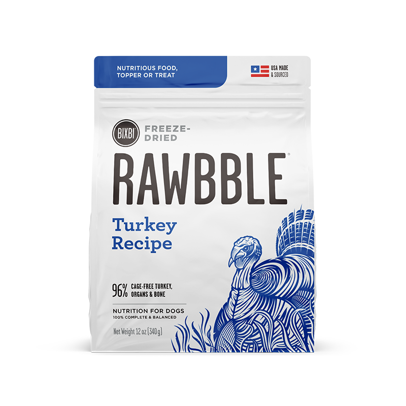 BIXBI Rawbble Turkey Recipe Grain-Free Freeze-Dried Dog Food 737g