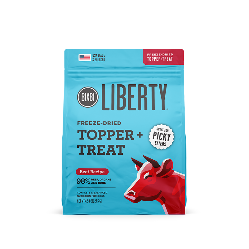 BIXBI LIBERTY BEEF RECIPE FREEZE DRIED DOG TOPPER + TREAT 127g