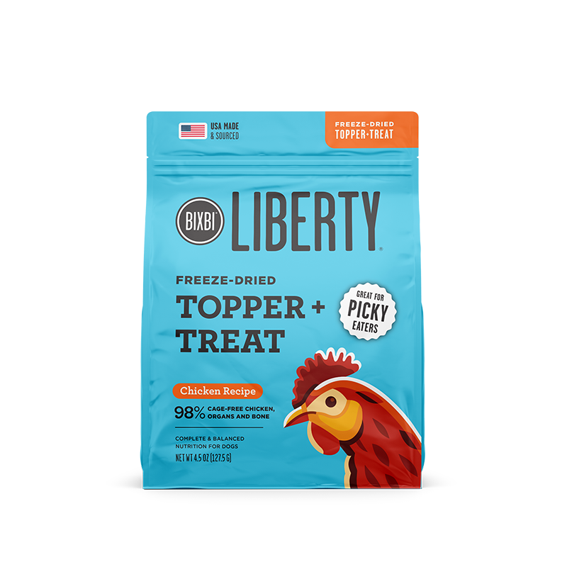 BIXBI LIBERTY CHICKEN RECIPE FREEZE DRIED DOG TOPPER + TREAT 127g