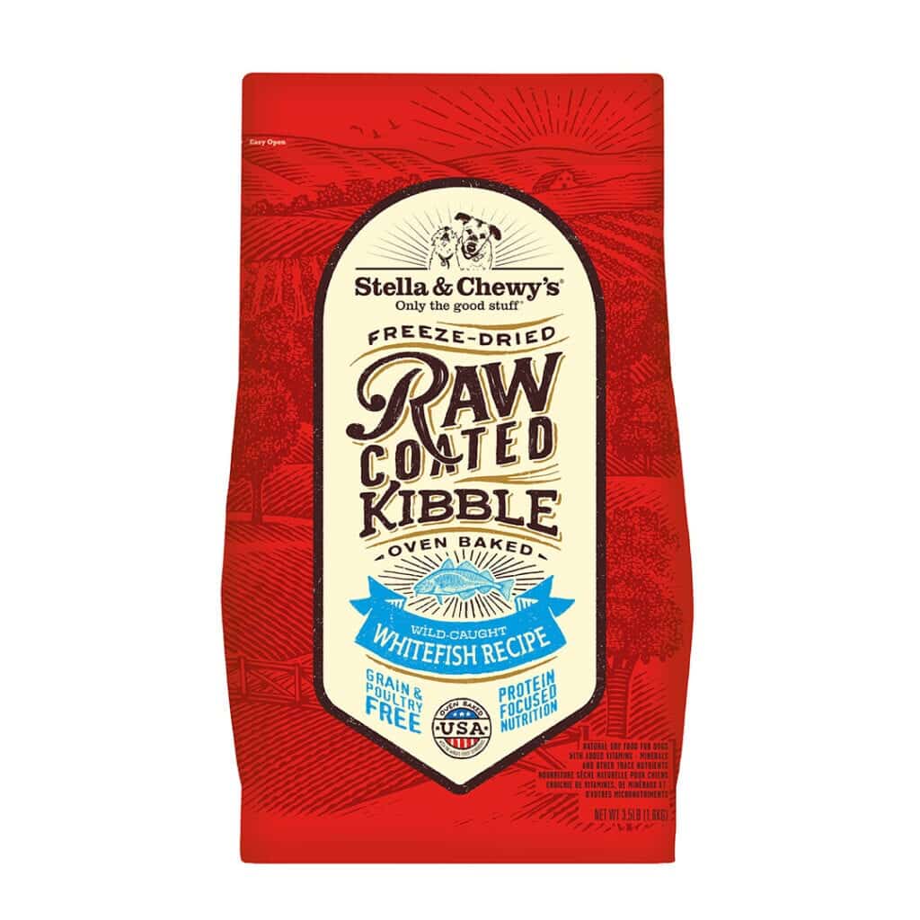 STELLA &amp; CHEWY'S RAW COATED KIBBLE WILD-CAUGHT WHITEFISH GRAIN FREE DRY DOG FOOD 10kg