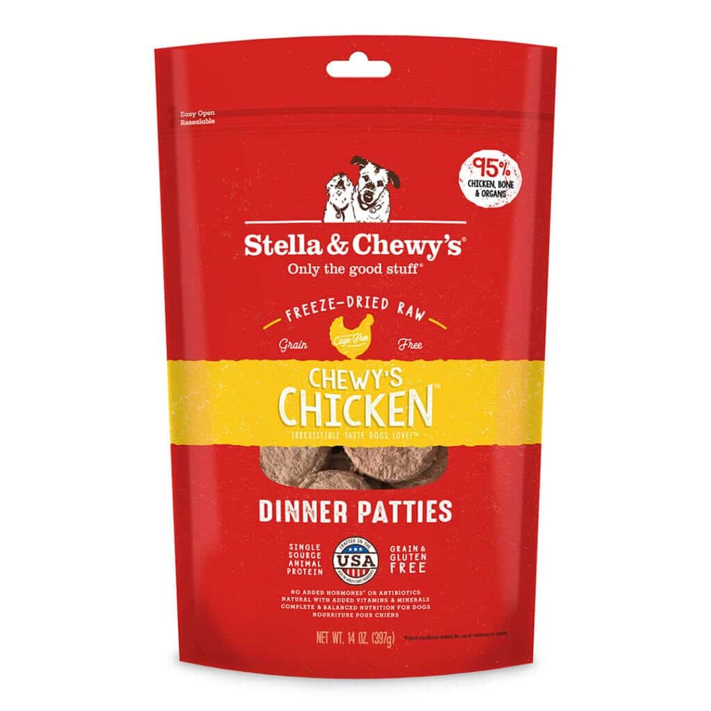 STELLA &amp; CHEWYS Chewy's Chicken Dinner Patties Freeze-Dried Raw Dog Food 397g
