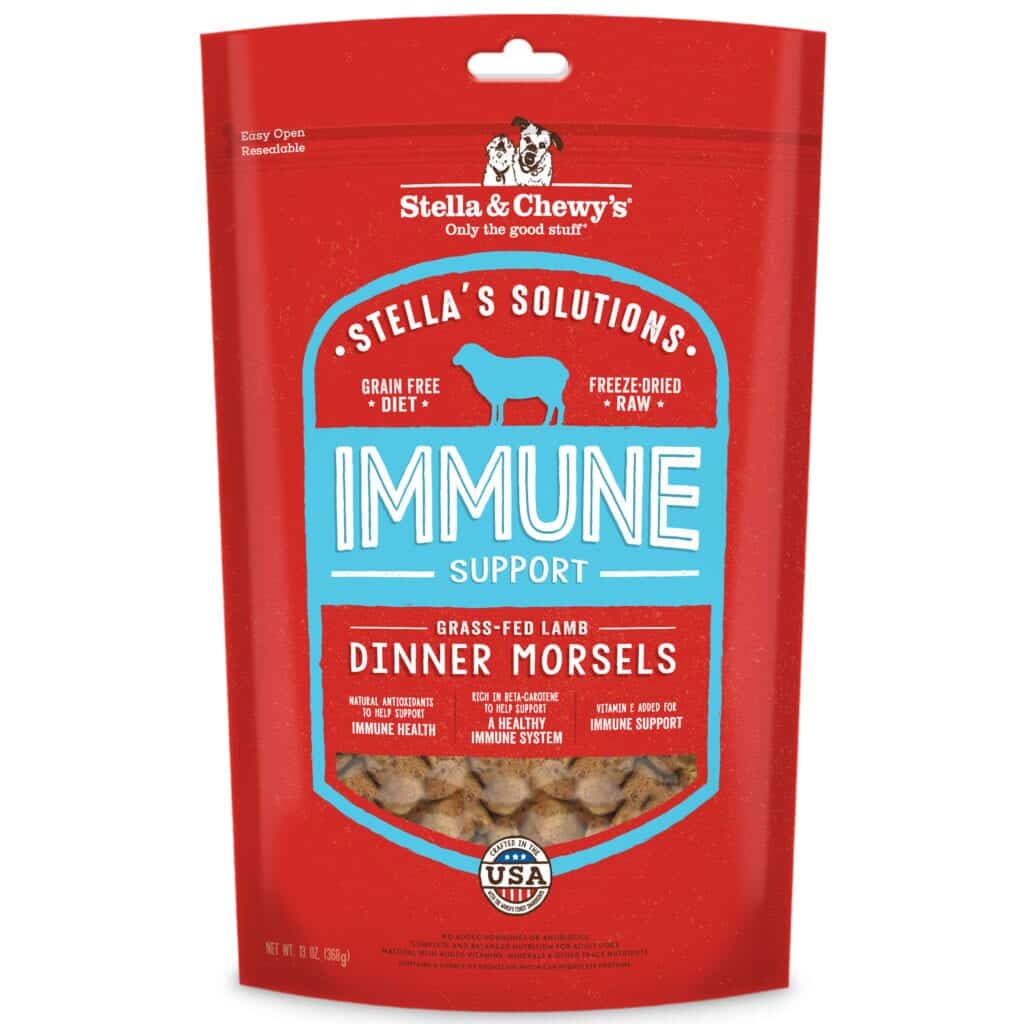Stella &amp; Chewy's Stella's Solutions Immune Boost Freeze-Dried Raw Grass-Fed Lamb Dinner Morsels Dog Food 368g