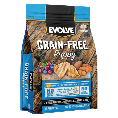 EVOLVE GRAIN FREE CHICKEN,SWEET POTATOES AND PEA PUPPY DRY DOG FOOD 6.35kg