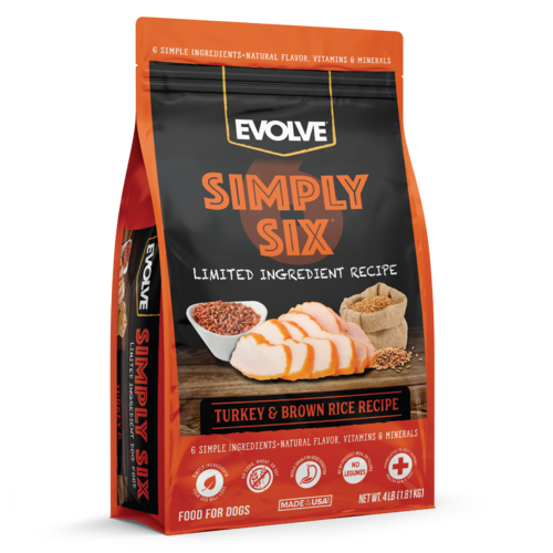 EVOLVE SIMPLY SIX TURKEY &amp; BROWN RICE RECIPE DRY DOG FOOD 1.8kg