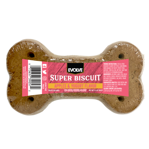 EVOLVE APPLES &amp; YOGURT FLAVOR SUPER BISCUIT DOG TREATS 99g