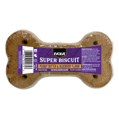 EVOLVE PEANUT BUTTER &amp; BLUEBERRY FLAVOR SUPER BISCUIT DOG TREATS 99g