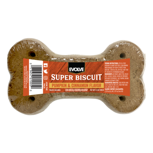 EVOLVE PUMPKIN &amp; CINNAMON FLAVOR SUPER BISCUIT DOG TREATS 99g