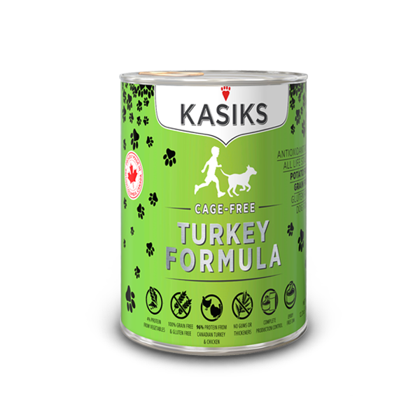 FIRSTMATE KASIKS Cage-Free Turkey Formula Grain-Free Case of 12 Canned Dog Food 345g