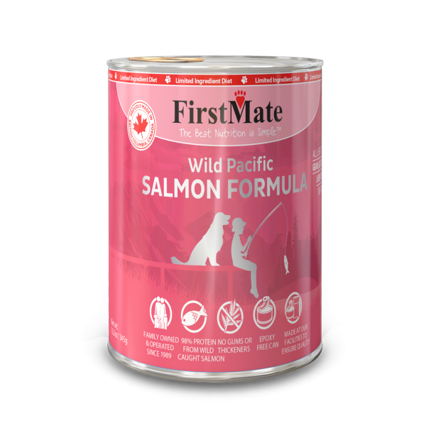 FirstMate Salmon Formula Limited Ingredient Grain-Free Case of 12 Canned Dog Food 345g