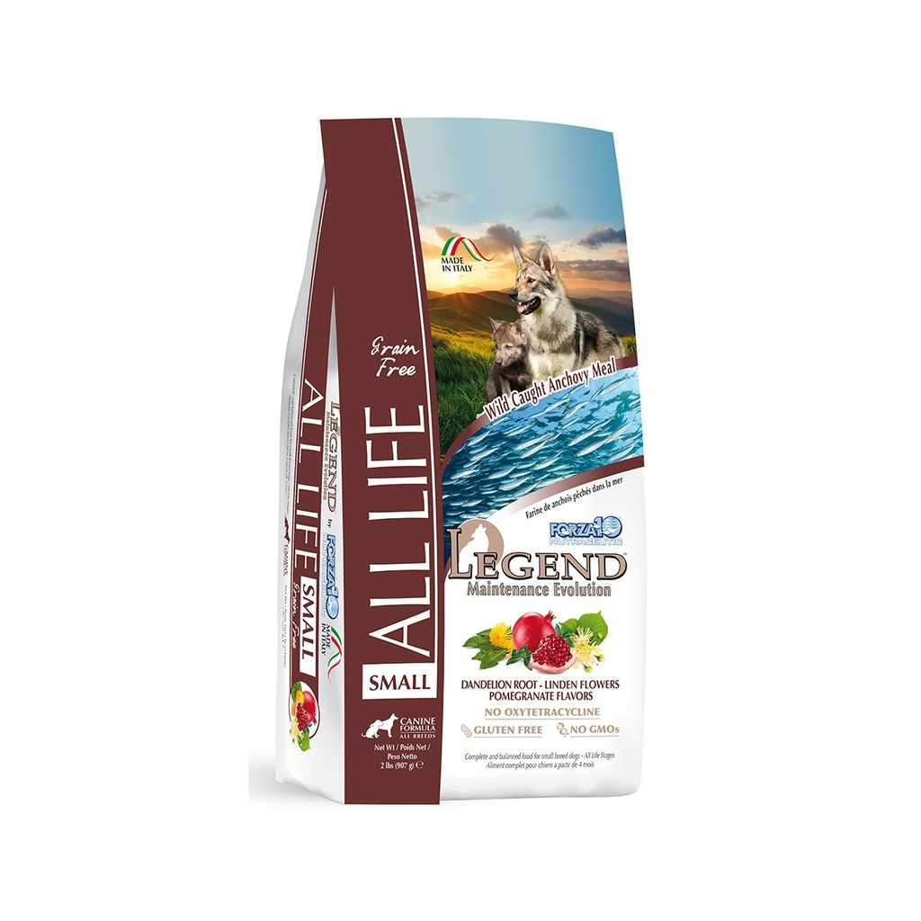 FORZA10 NUTRACEUTIC LEGEND ALL LIFE SMALL BREED GRAIN-FREE WILD CAUGHT ANCHOVY DRY DOG FOOD 907g