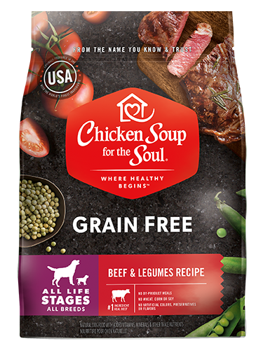 CHICKEN SOUP FOR THE SOUL Grain Free Dog Food - Beef &amp; Legumes Recipe Dry Dog Food 11.33kg