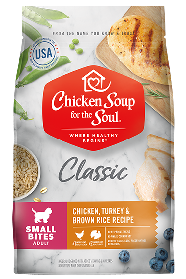 CHICKEN SOUP FOR THE SOUL Classic Adult Small Bites Dog Food - Chicken, Turkey &amp; Brown Rice Recipe Dry Dog Food 6.12kg