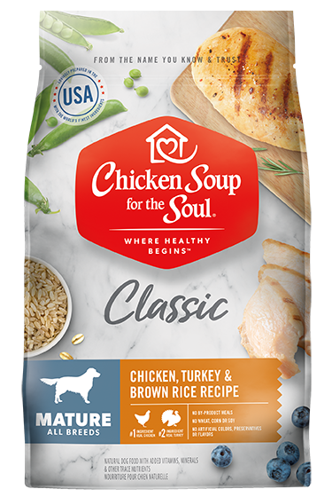 CHICKEN SOUP FOR THE SOUL Classic Mature Dog Dry Food - Chicken, Turkey &amp; Brown Rice Recipe Dry Dog Food 12.7kg