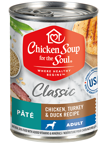 CHICKEN SOUP FOR THE SOUL Puppy Pate Chicken, Turkey &amp; Duck Recipe Case of 12 Canned Dog Food 368g