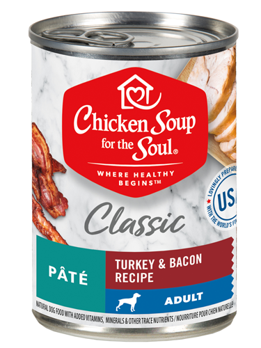 Chicken Soup for the Soul Classic Pate Turkey &amp; Bacon Recipe Case of 12 Canned Dog Food 368g