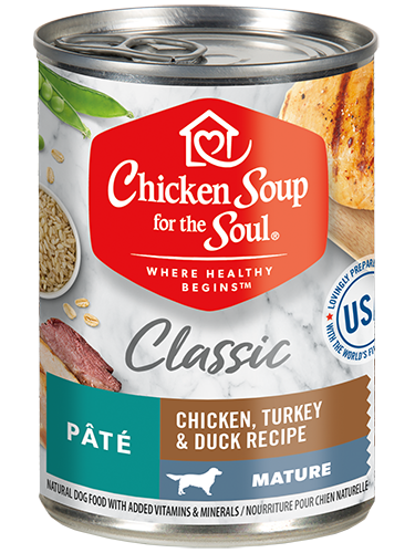 Chicken Soup for the Soul Classic Mature Chicken, Turkey &amp; Duck Recipe Pâté Case of 12 Canned Dog Food 368g