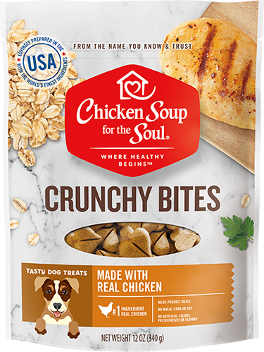 CHICKEN SOUP FOR THE SOUL Crunchy Bites Real Chicken Dog Treats 340g