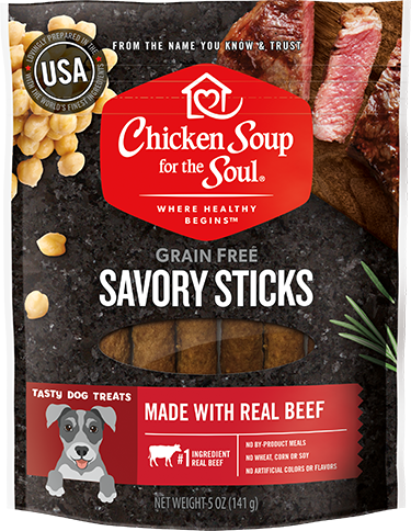 CHICKEN SOUP FOR THE SOUL Savory Sticks Real Beef Grain-Free Dog Treats 127g