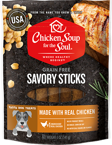 CHICKEN SOUP FOR THE SOUL Savory Sticks Real Chicken Grain-Free Dog Treats 127g