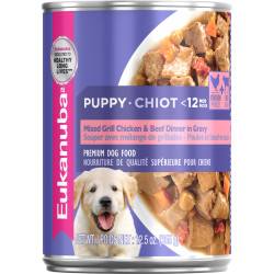 Eukanuba Puppy Mixed Grill Chicken &amp; Beef Dinner in Gravy Formula Case of 12 Canned Dog Food 355g