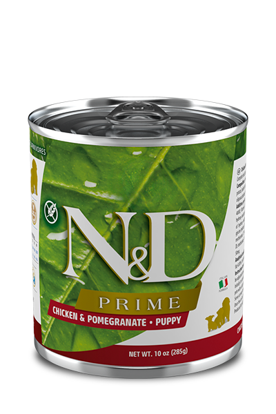 FARMINA N&amp;D PRIME CHICKEN &amp; POMEGRANATE PUPPY CASE OF 6 WET CANNED DOG FOOD 285G