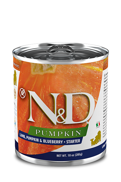 FARMINA N&amp;D PUMPKIN LAMB, PUMPKIN &amp; BLUEBERRY - STARTER CASE OF 6 WET CANNED DOG FOOD 285G