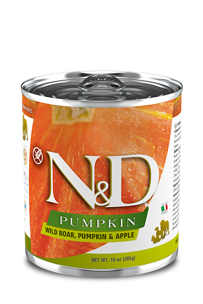 FARMINA N&amp;D PUMPKIN WILD BOAR, PUMPKIN &amp; APPLE ADULT CASE OF 6 WET CANNED DOG FOOD 285G