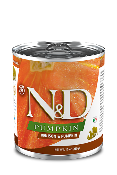 FARMINA N&amp;D PUMPKIN, VENISON AND PUMPKIN ADULT CASE OF 6 WET CANNED DOG FOOD 285G