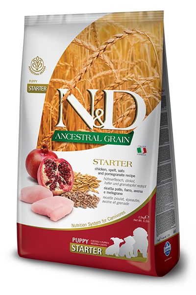FARMINA N&amp;D ANCESTRAL GRAIN CHICKEN &amp; POMEGRANATE RECIPE STARTER PUPPY DRY DOG FOOD 800G