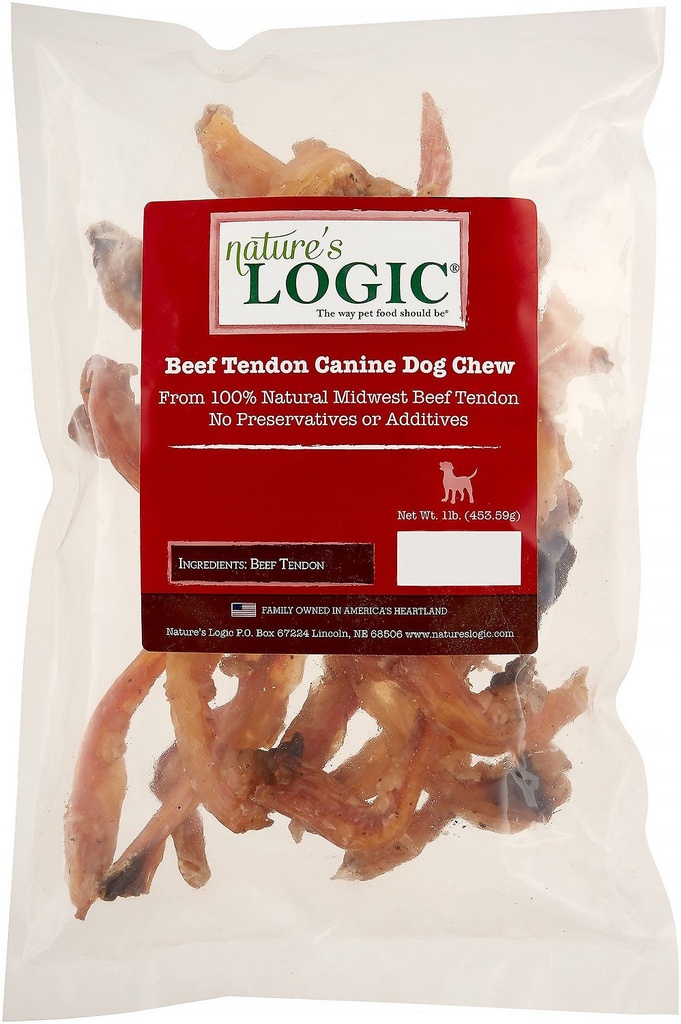 Nature's Logic Beef Tendon Dog Treats, 453g