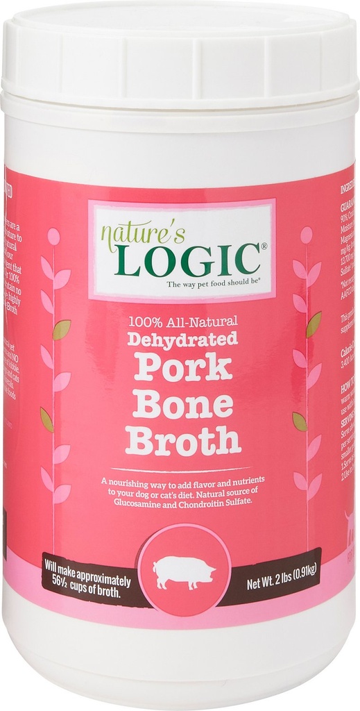 Nature's Logic Dehydrated Pork Bone Broth Dog &amp; Cat Food Topper 910g