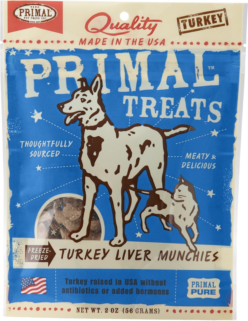 PRIMAL Turkey Liver Munchies Freeze-Dried Dog Treats 56g