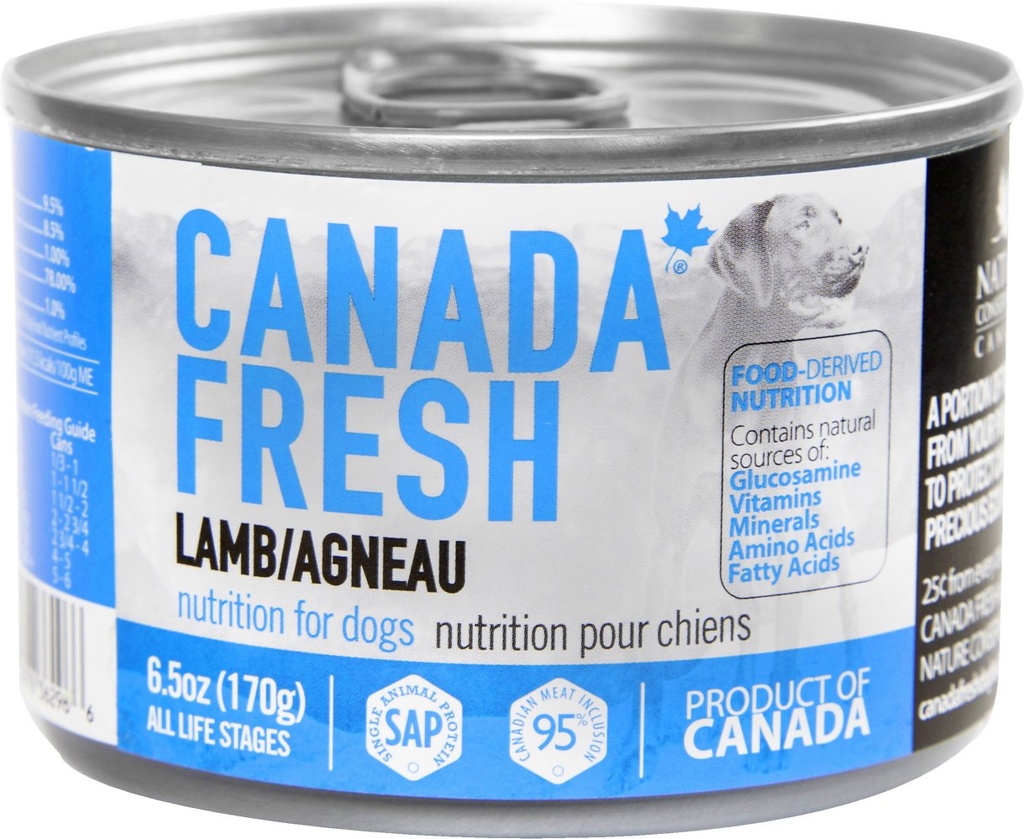 PETKIND Canada Fresh Dog Lamb Formula Case of 24 Wet Canned Dog Food 170g